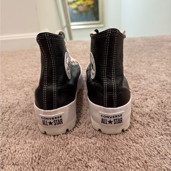 Converse Chuck Taylor Lugged high top Black and White Chunky Sole Sneakers - Picture 3 of 7